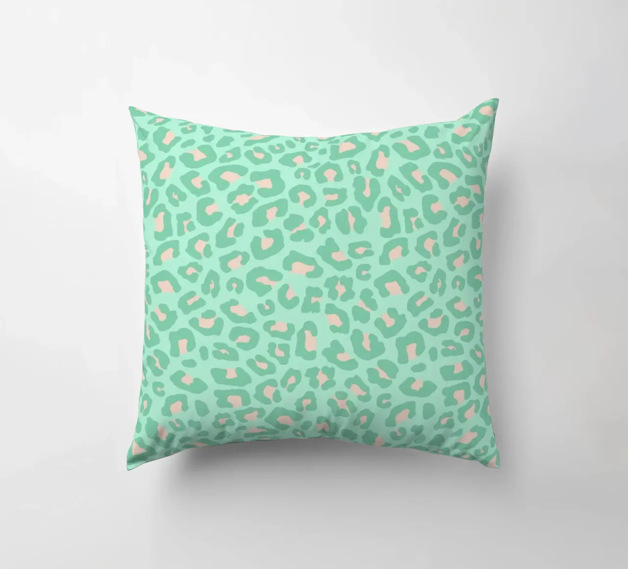 Leopard Print 2.0 Neo Mint decorative cushion by SilverPegasus