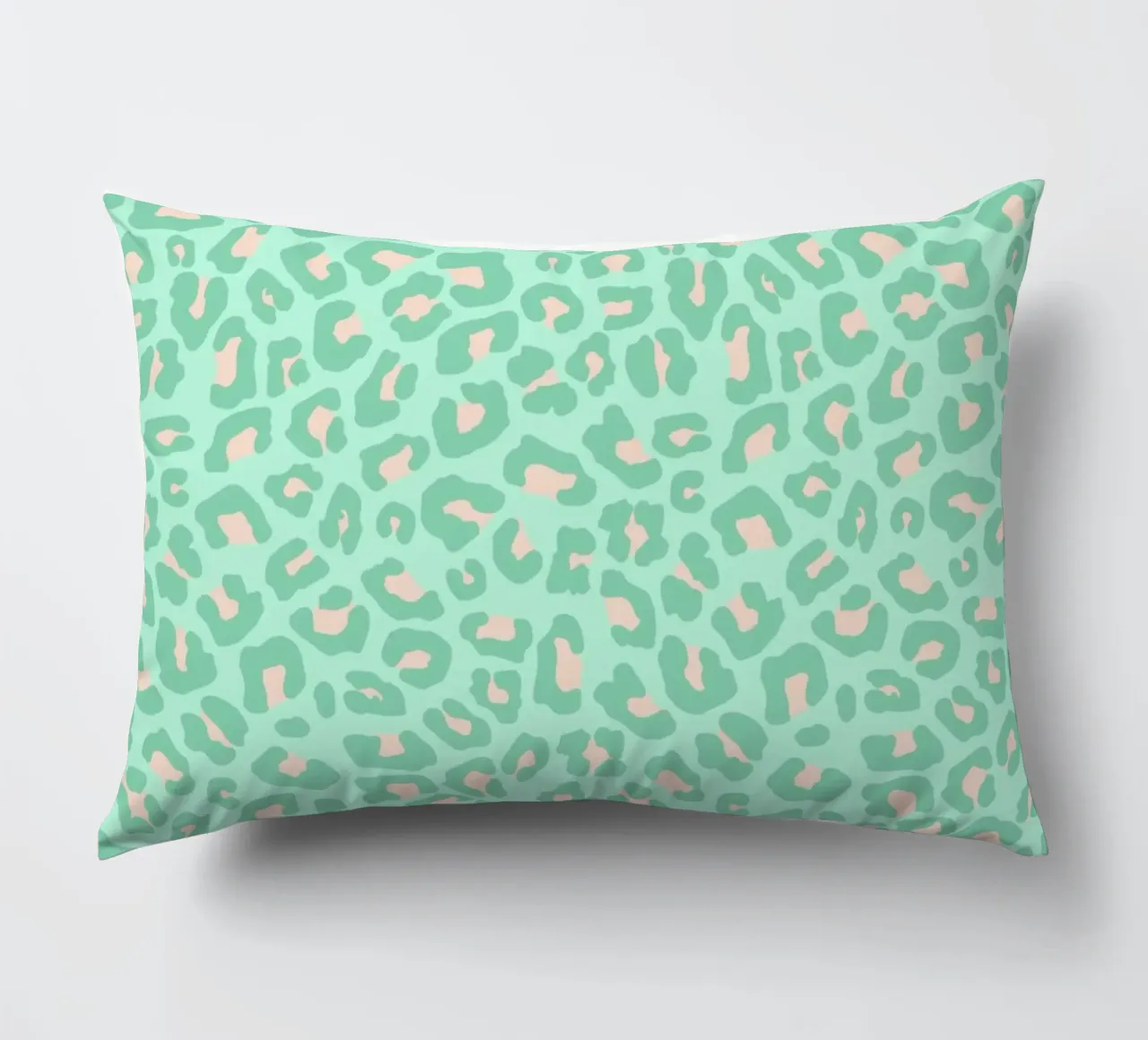 Leopard Print 2.0 Neo Mint decorative cushion by SilverPegasus