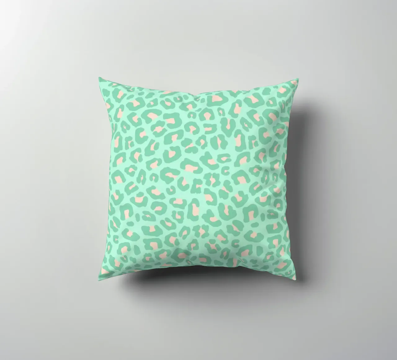 Leopard Print 2.0 Neo Mint decorative cushion by SilverPegasus