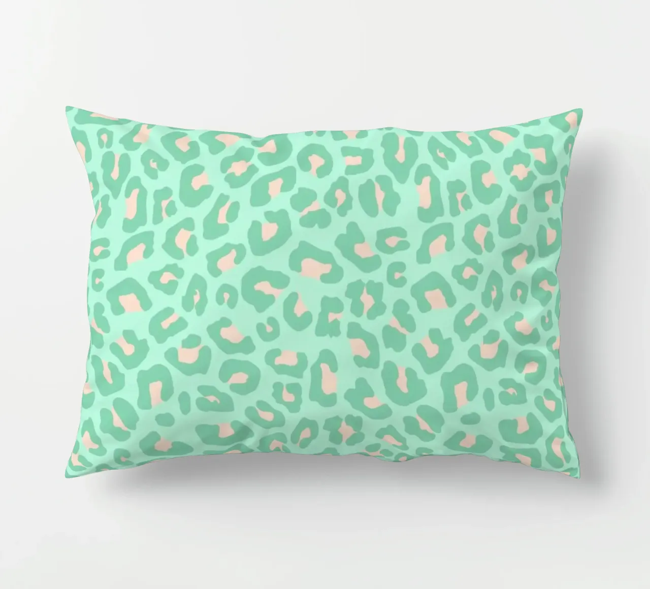 Leopard Print 2.0 Neo Mint decorative cushion by SilverPegasus