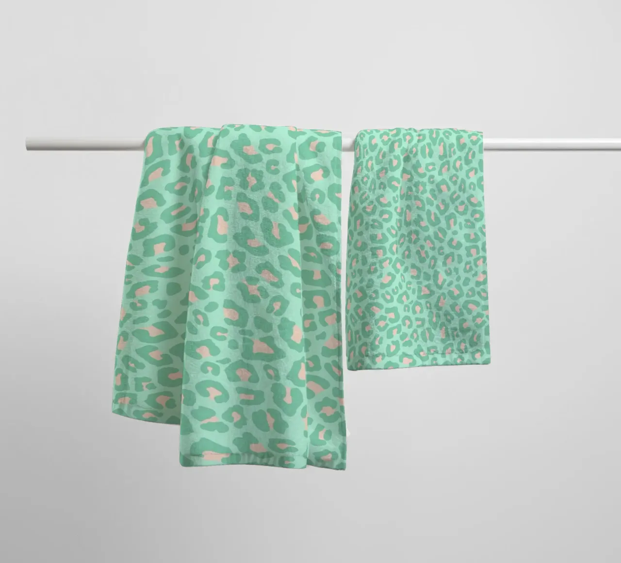 Leopard Print 2.0 Neo Mint towel by SilverPegasus