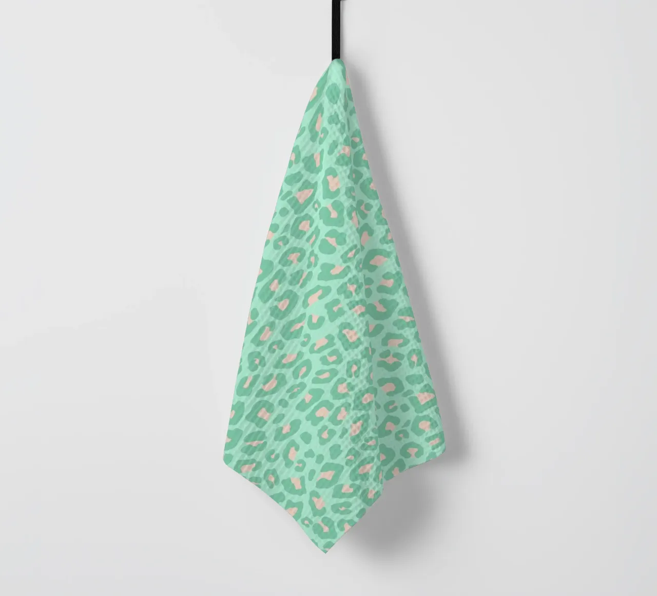 Leopard Print 2.0 Neo Mint tea towel by SilverPegasus