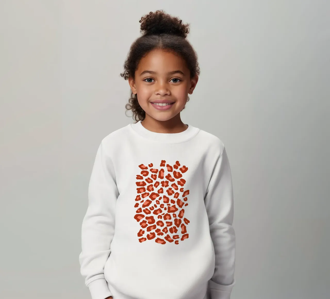 Leopard Print 2.0 Rust Orange kids sweatshirt by SilverPegasus