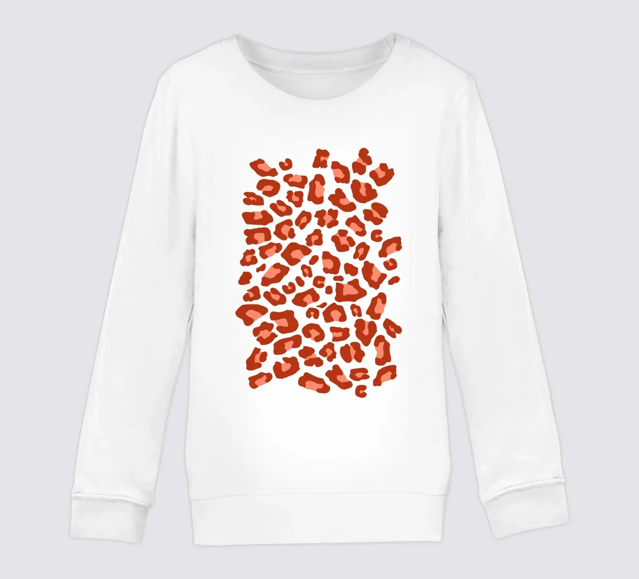 Leopard Print 2.0 Rust Orange kids sweatshirt by SilverPegasus