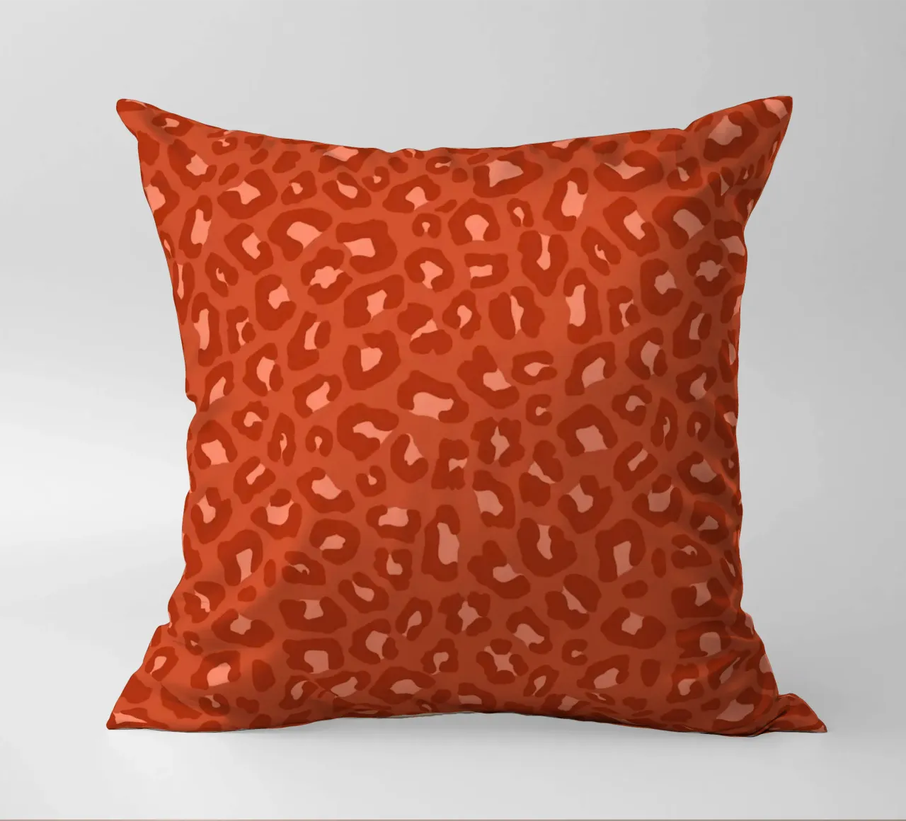 Leopard Print 2.0 Rust Orange decorative cushion by SilverPegasus