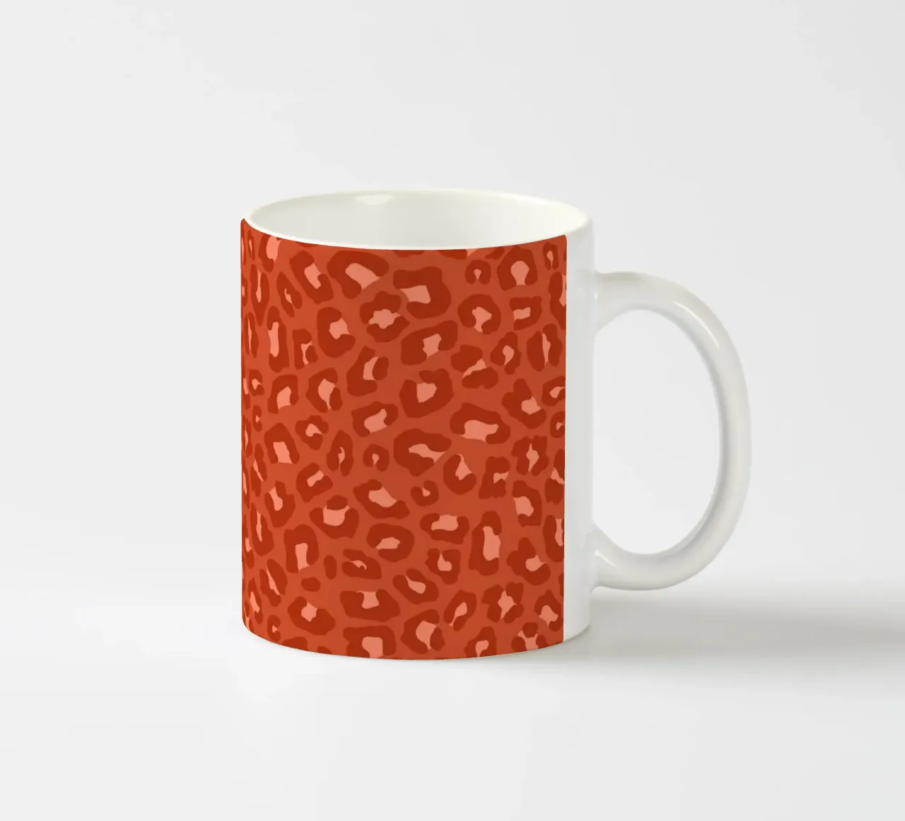 Leopard Print 2.0 Rust Orange ceramic mug by SilverPegasus
