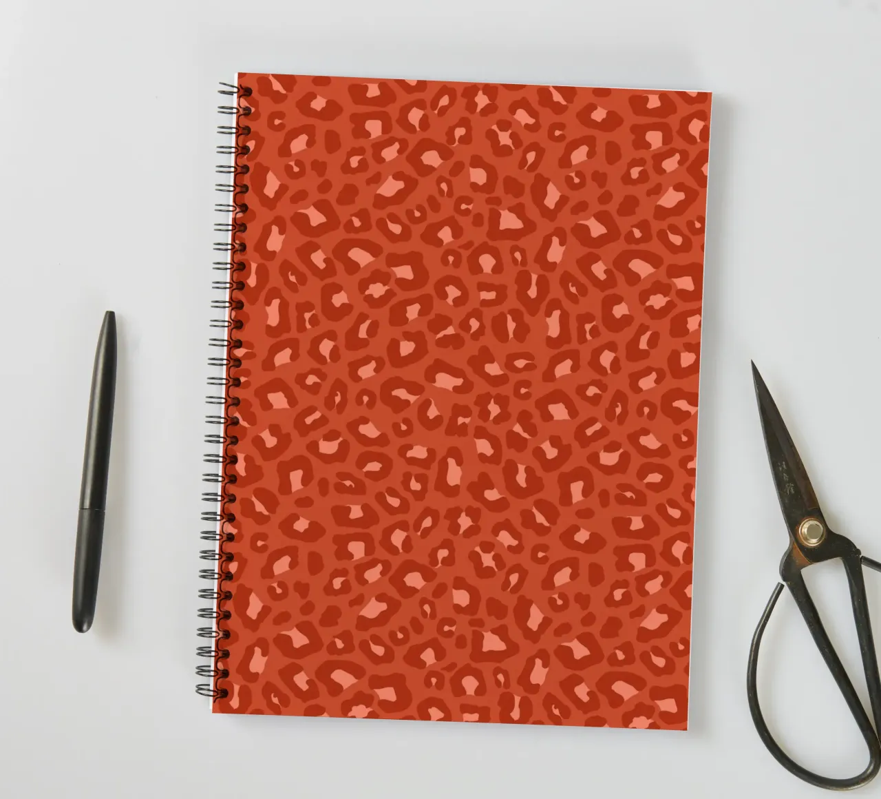 Leopard Print 2.0 Rust Orange spiral notebook by SilverPegasus