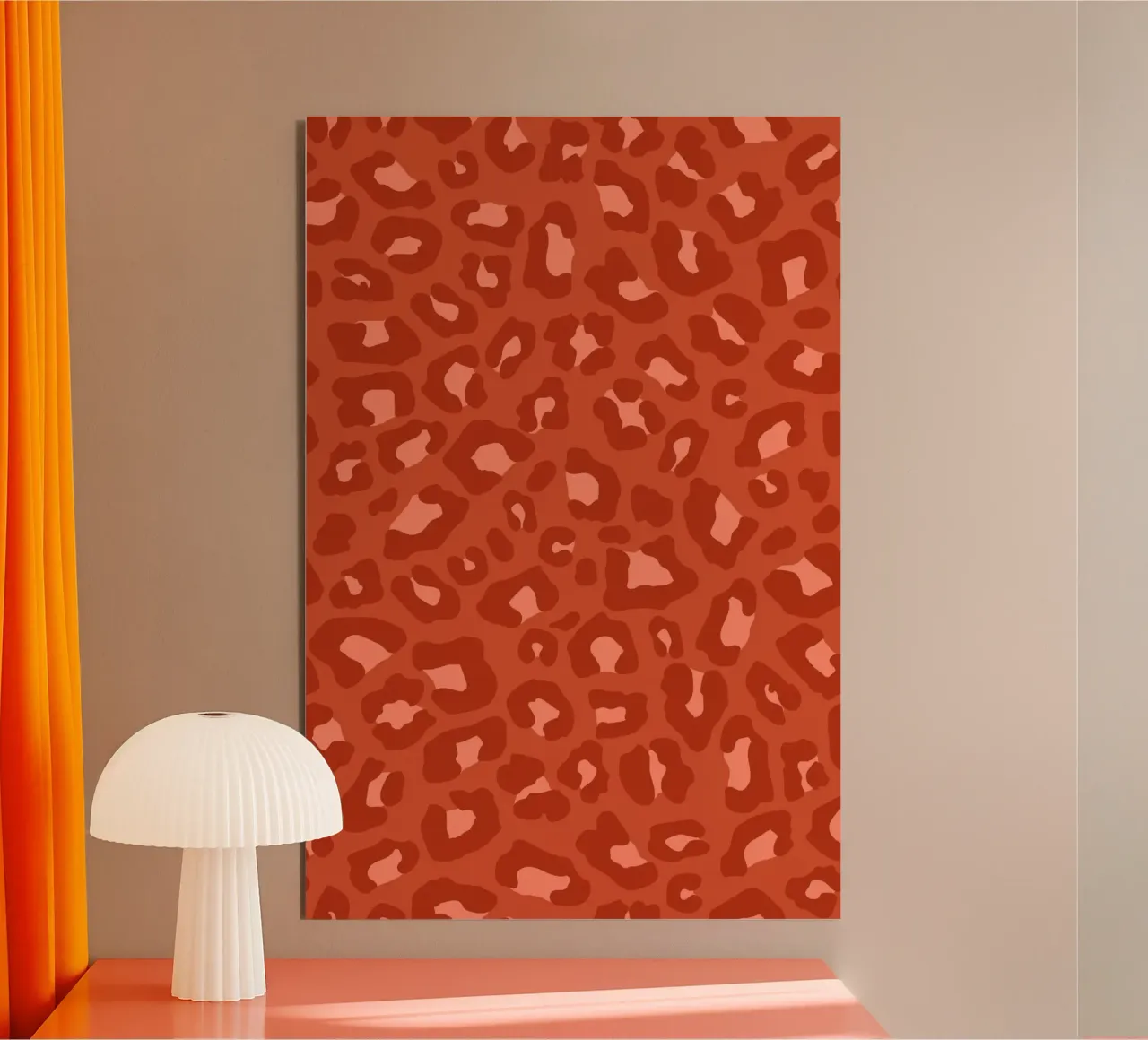 Leopard Print 2.0 Rust Orange alu-dibond by SilverPegasus