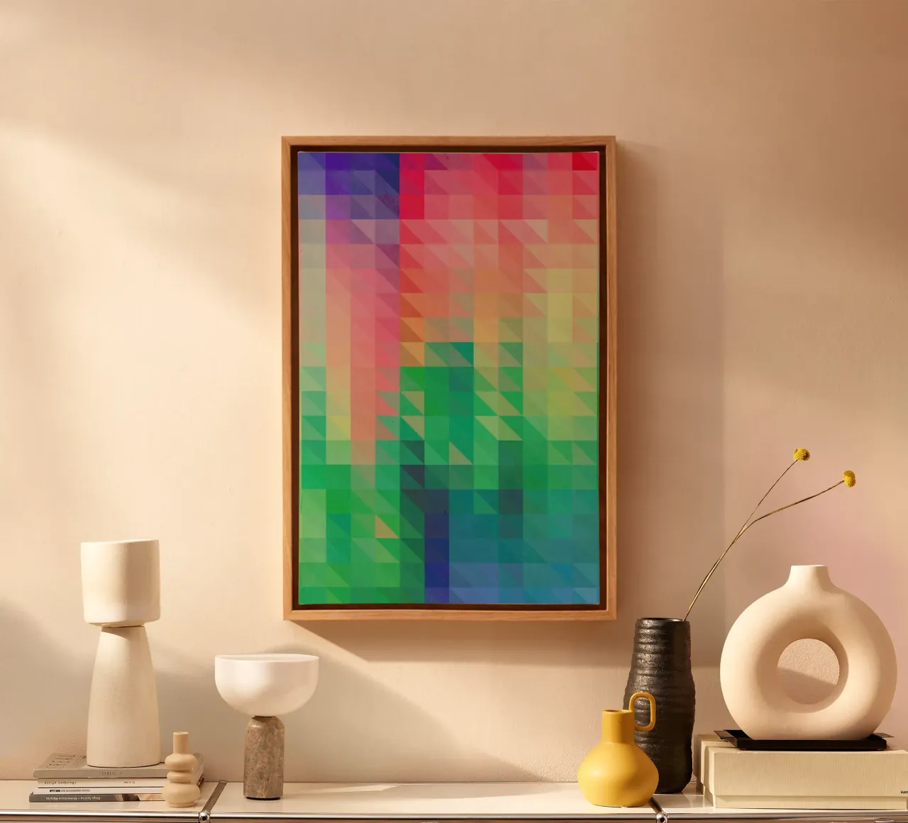 Triangular canvas van Three Of The Possessed