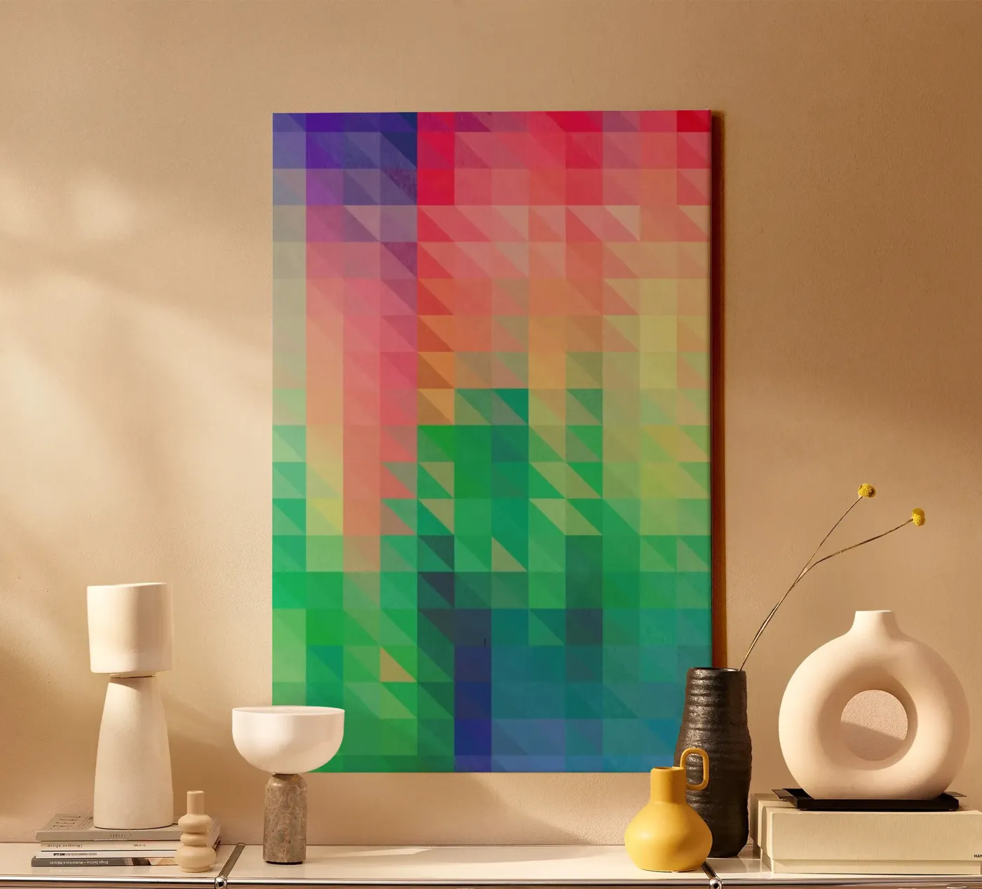 Triangular canvas van Three Of The Possessed