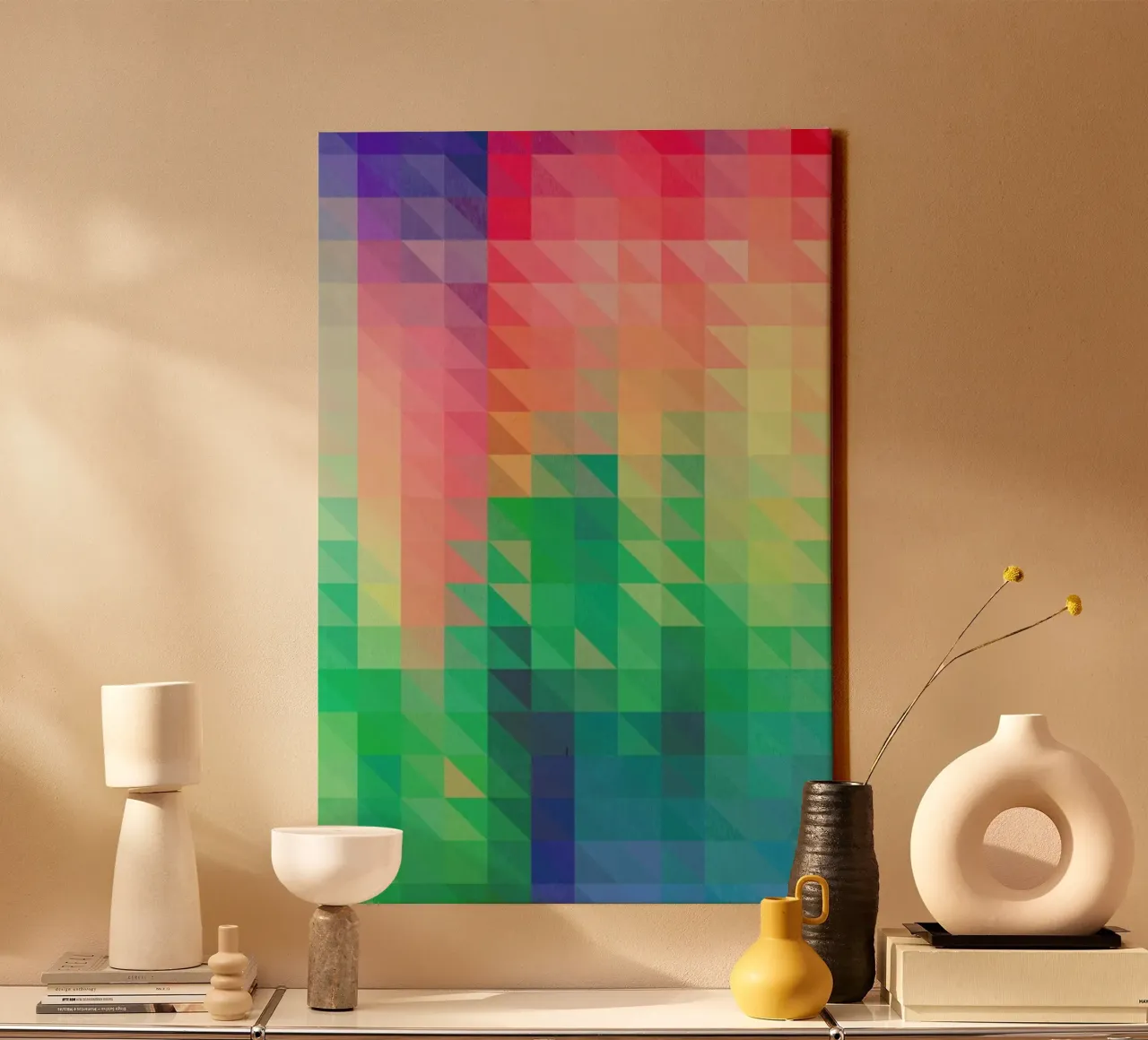 Triangular canvas van Three Of The Possessed