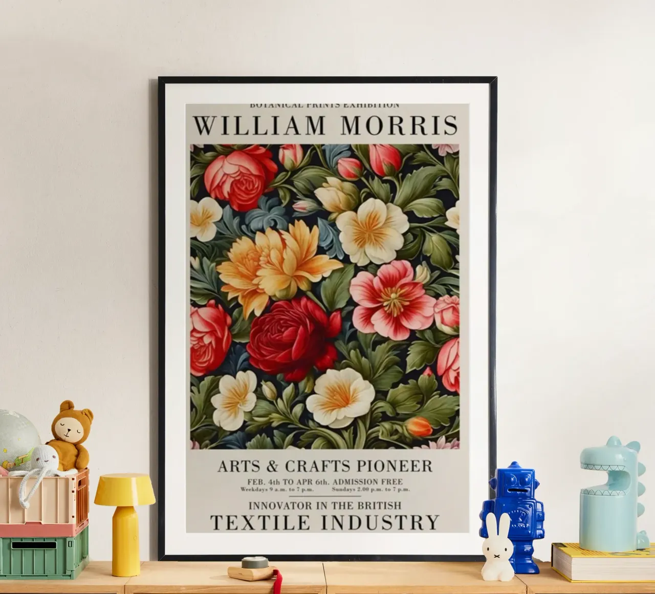 decorazione murale design william morris poster con telaio in alluminio da komo store