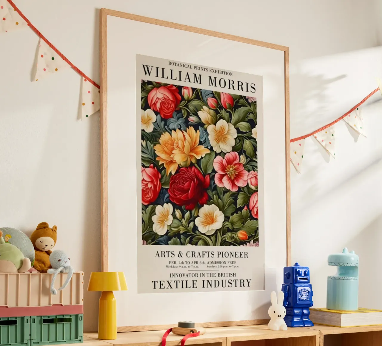 decorazione murale design william morris poster con telaio in alluminio da komo store