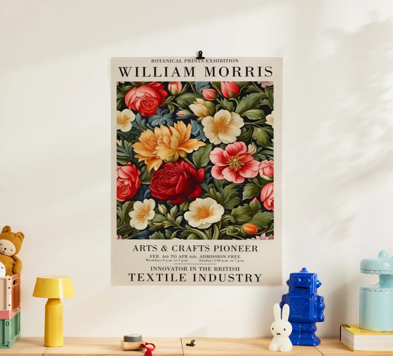 decorazione murale design william morris poster con telaio in alluminio da komo store
