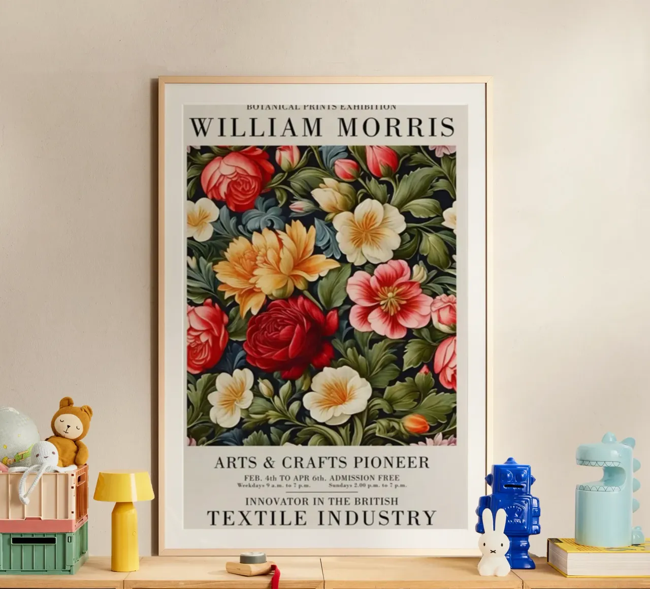 decorazione murale design william morris poster con telaio in alluminio da komo store