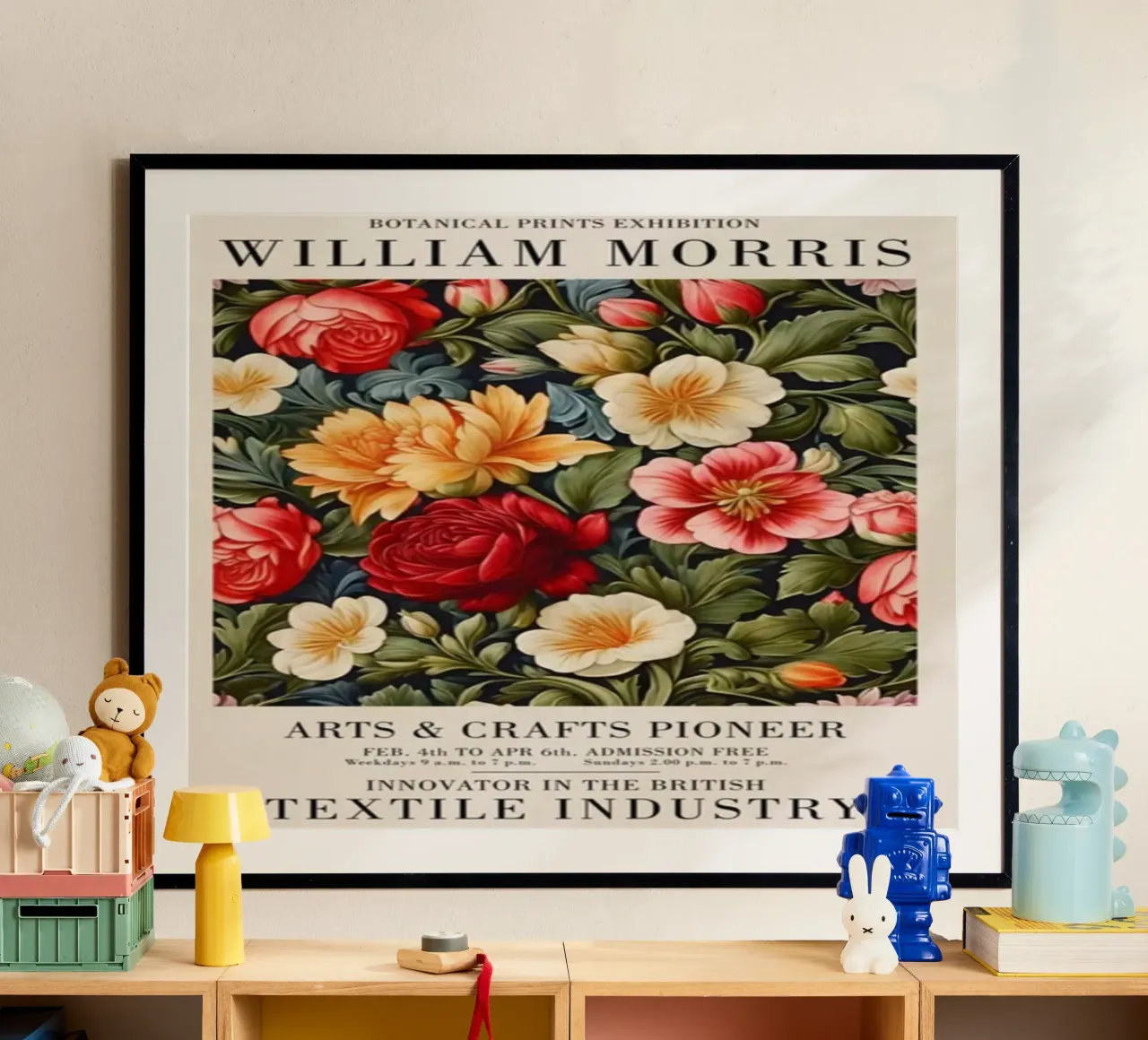 decorazione murale design william morris poster con telaio in alluminio da komo store