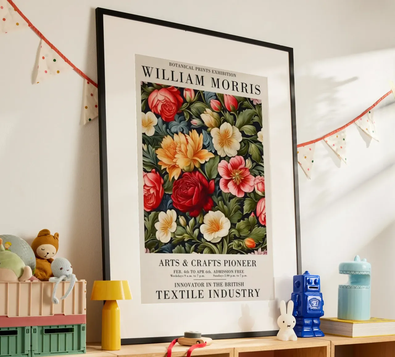 decorazione murale design william morris poster con telaio in alluminio da komo store