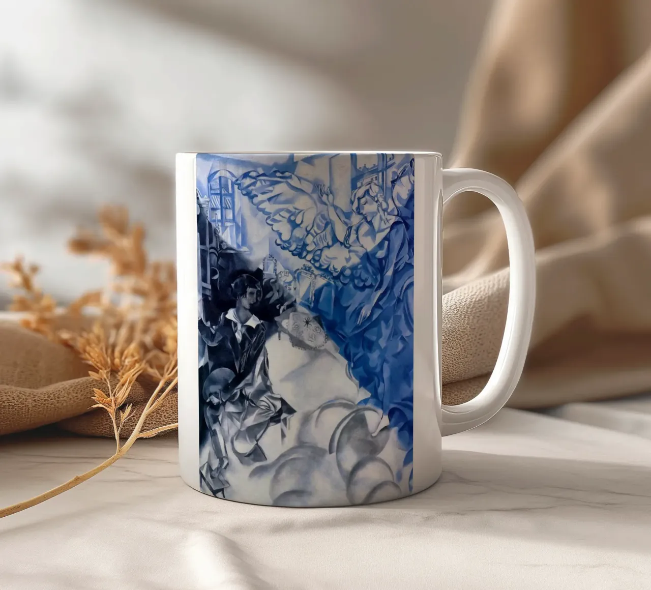 Marc Chagall "Autorretrato con musa ( Sueño)" 1917-1918 taza de cerámica de DuncanBennett shop