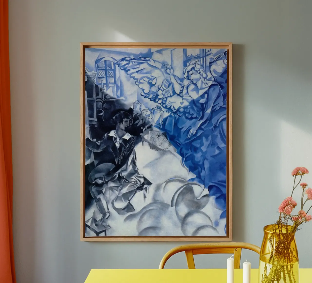 Marc Chagall “Self portrait with muse ( Dream)” 1917-1918 canvas with Floater frame by DuncanBennett shop