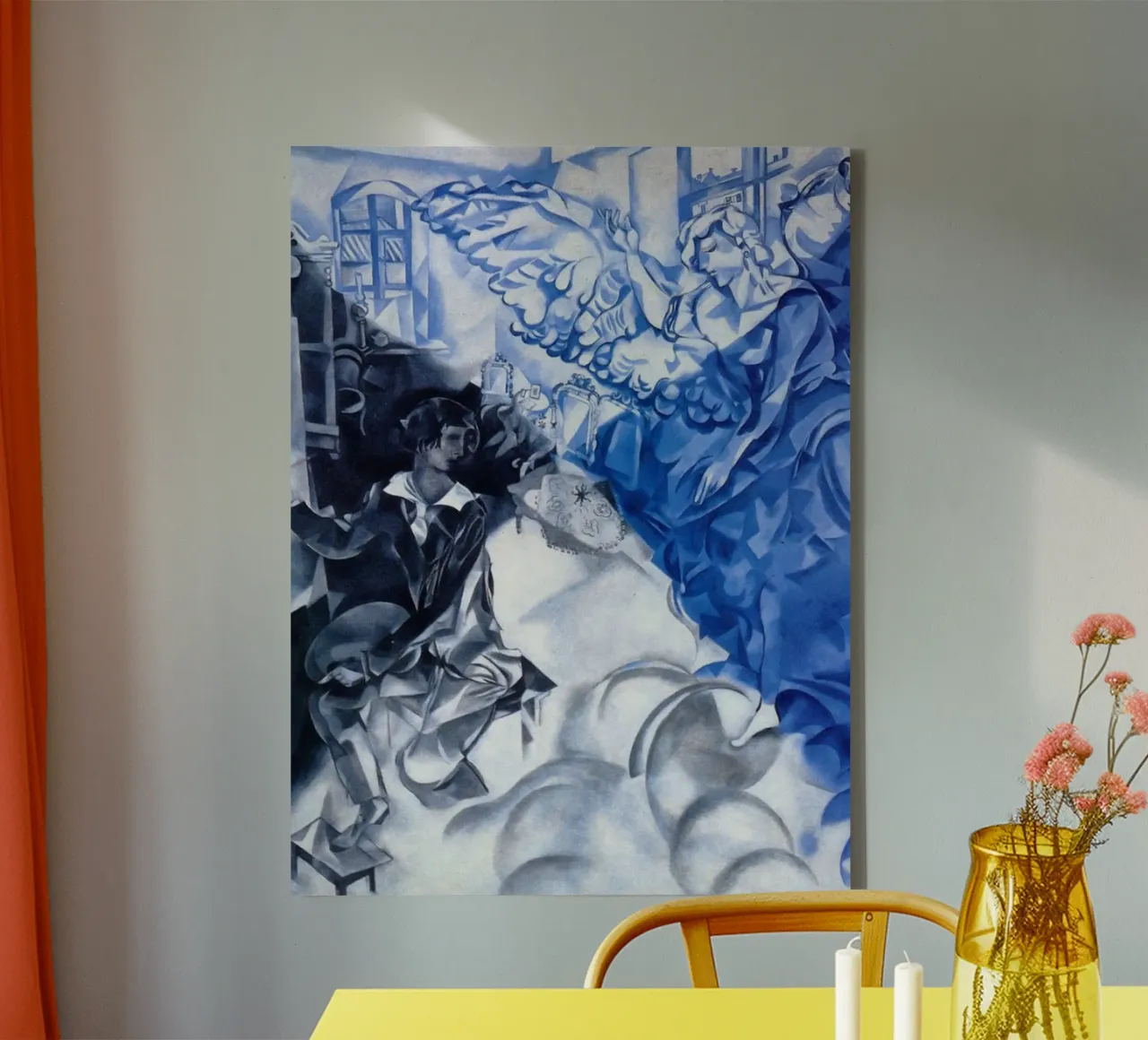 Marc Chagall “Self portrait with muse ( Dream)” 1917-1918 canvas with Floater frame by DuncanBennett shop