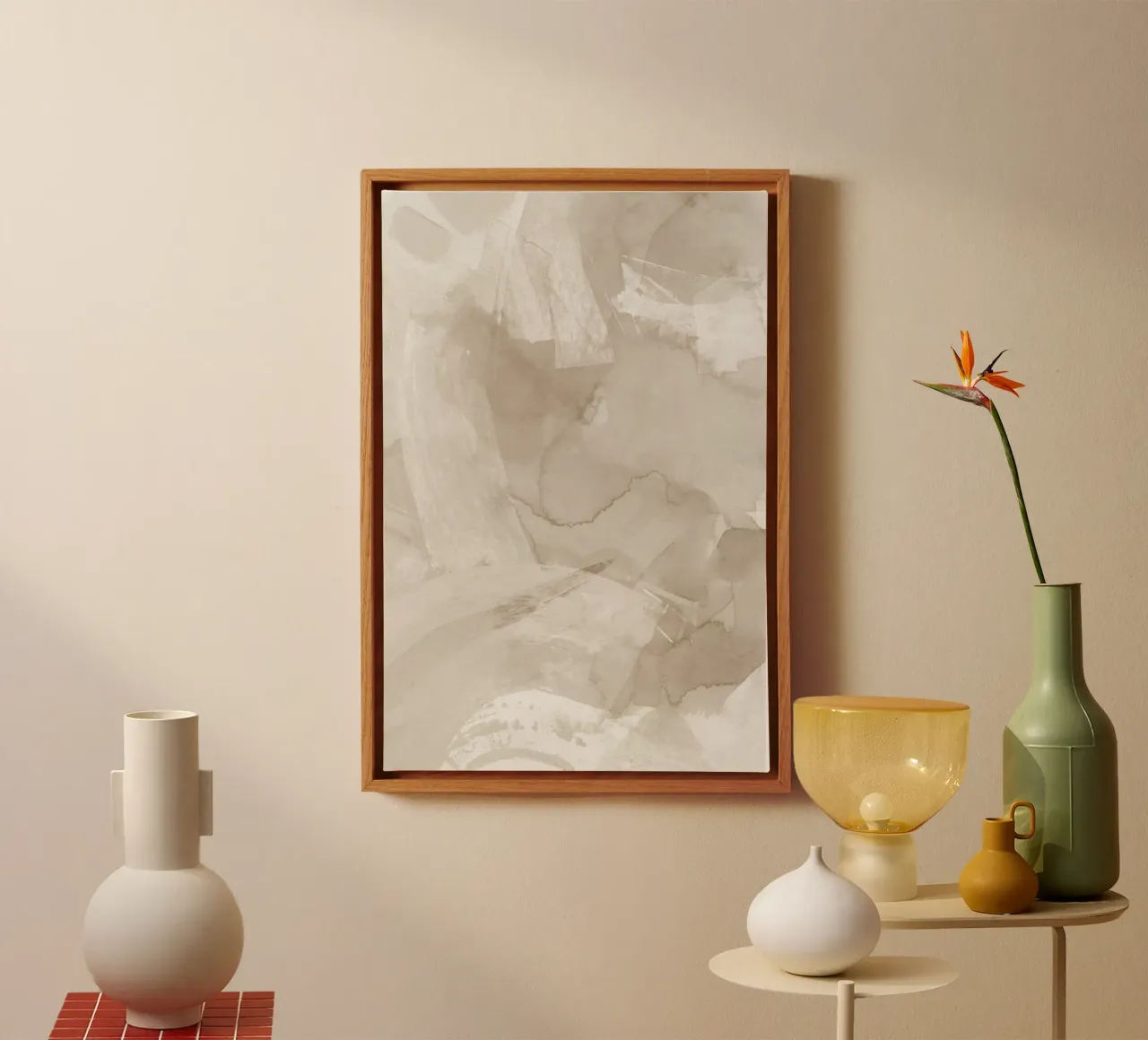 Brush strokes beige tones 4 canvas by NouveauPrints