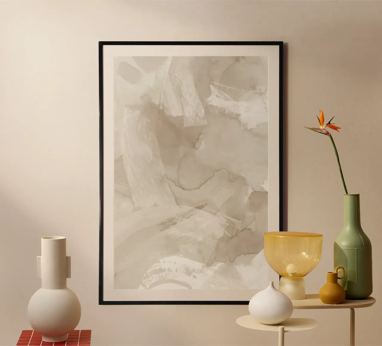 Pennellate di beige 4 carta hahnemühle da NouveauPrints