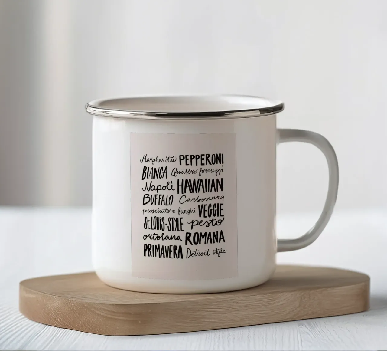 Pizza or Pasta? tazza in smalto da Pure