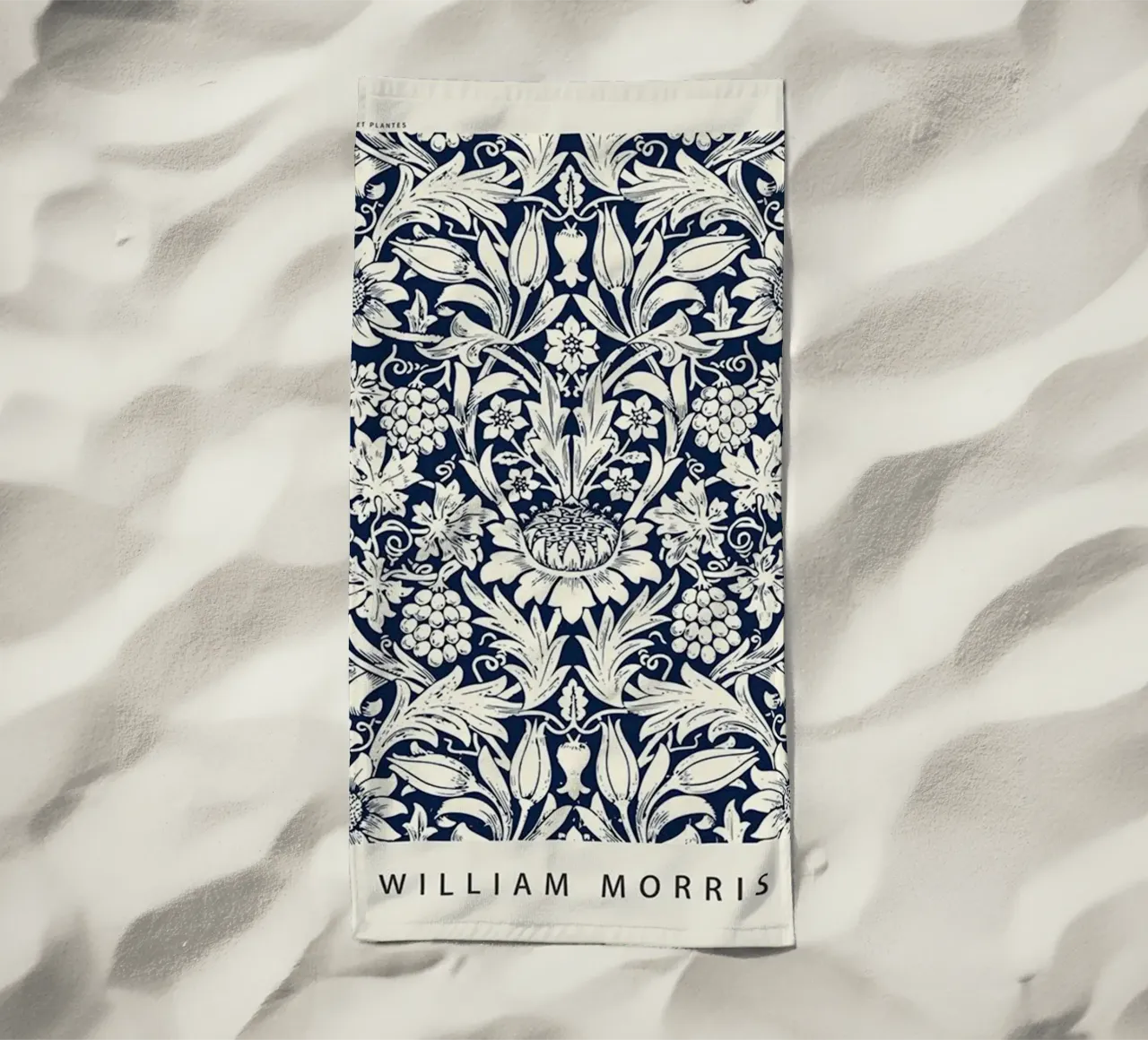 schets zonnebloem william morris ontwerp strandhanddoek van komo store