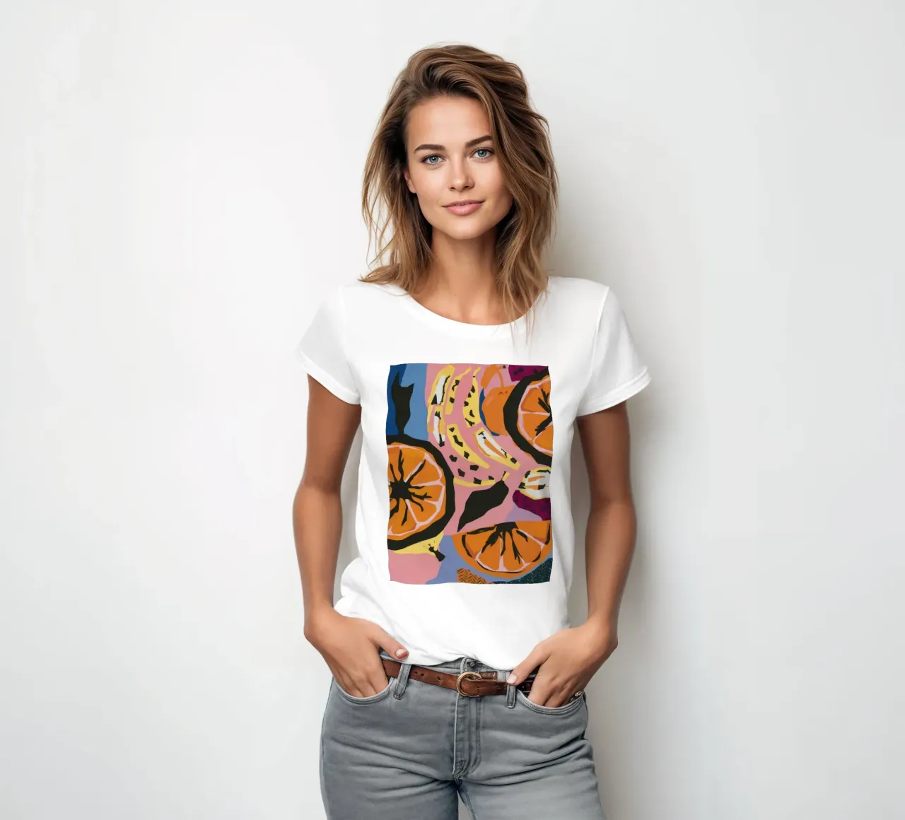 Citrus Dream Clash women's fitted t-shirt by Zep Layers