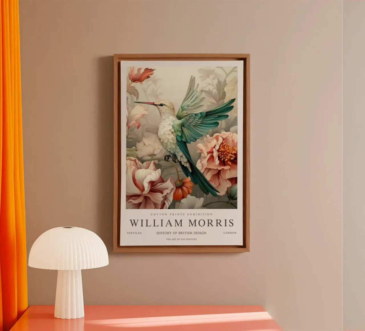 colibrì piccolo william morris tela con Cornice a cassetta da komo store