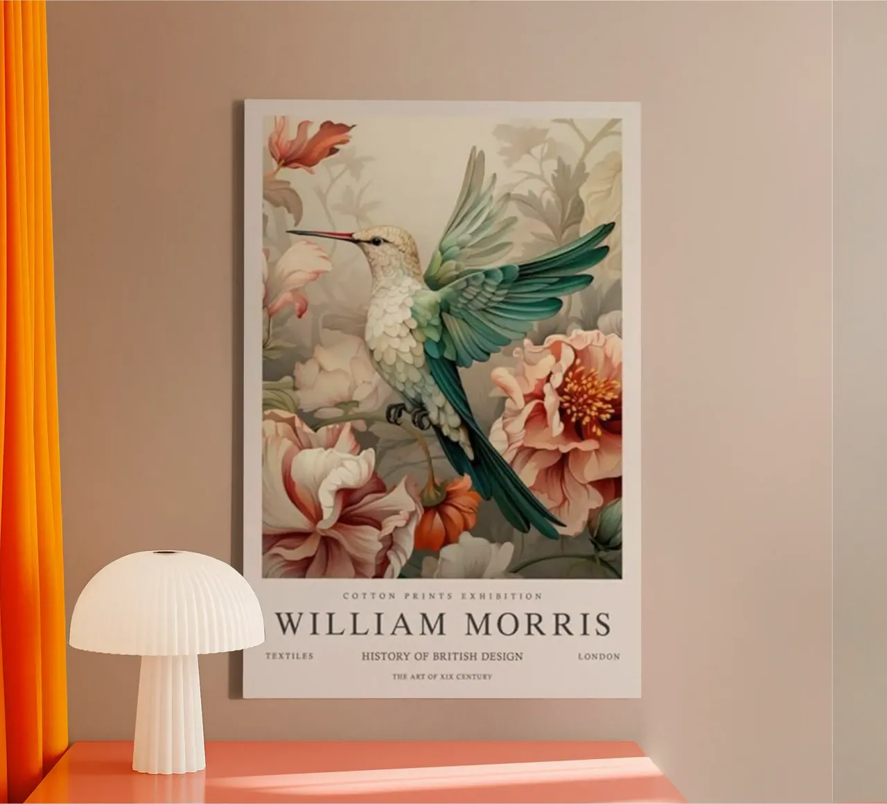colibrì piccolo william morris tela con Cornice a cassetta da komo store