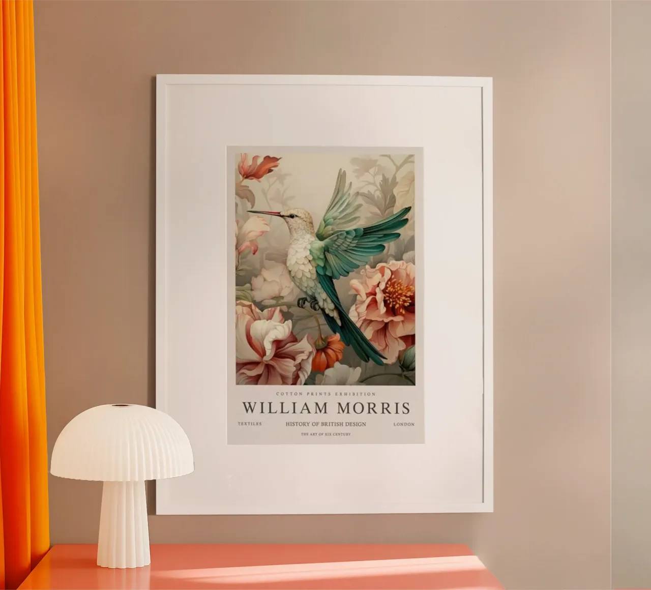 colibrì piccolo william morris poster con telaio in alluminio da komo store