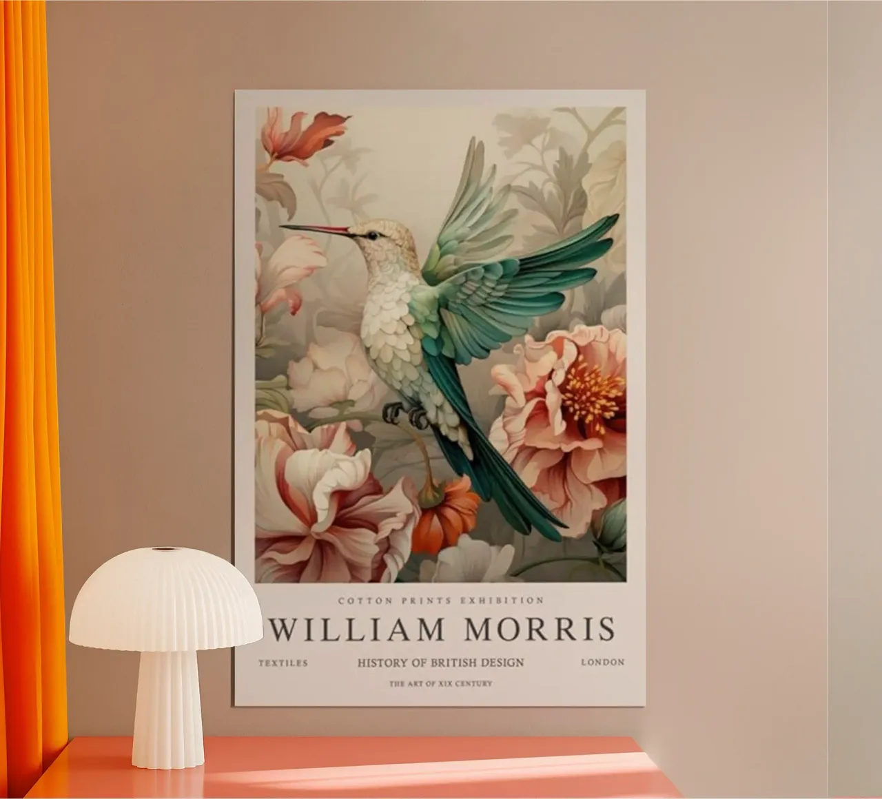 colibrì piccolo william morris poster con telaio in alluminio da komo store