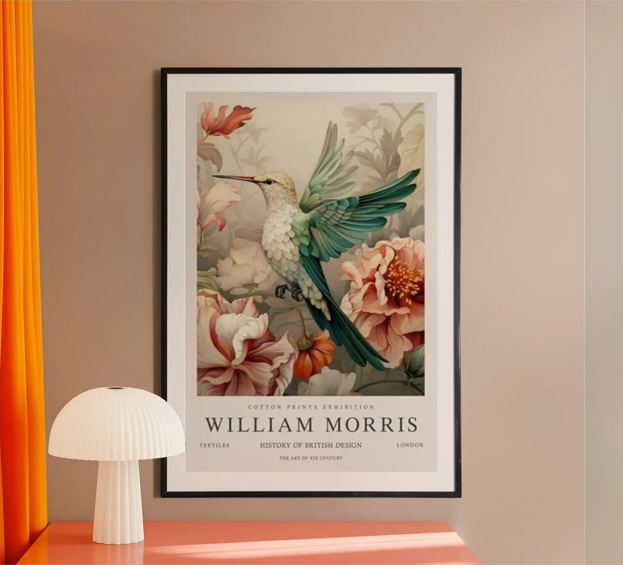 colibrì piccolo william morris poster con telaio in alluminio da komo store