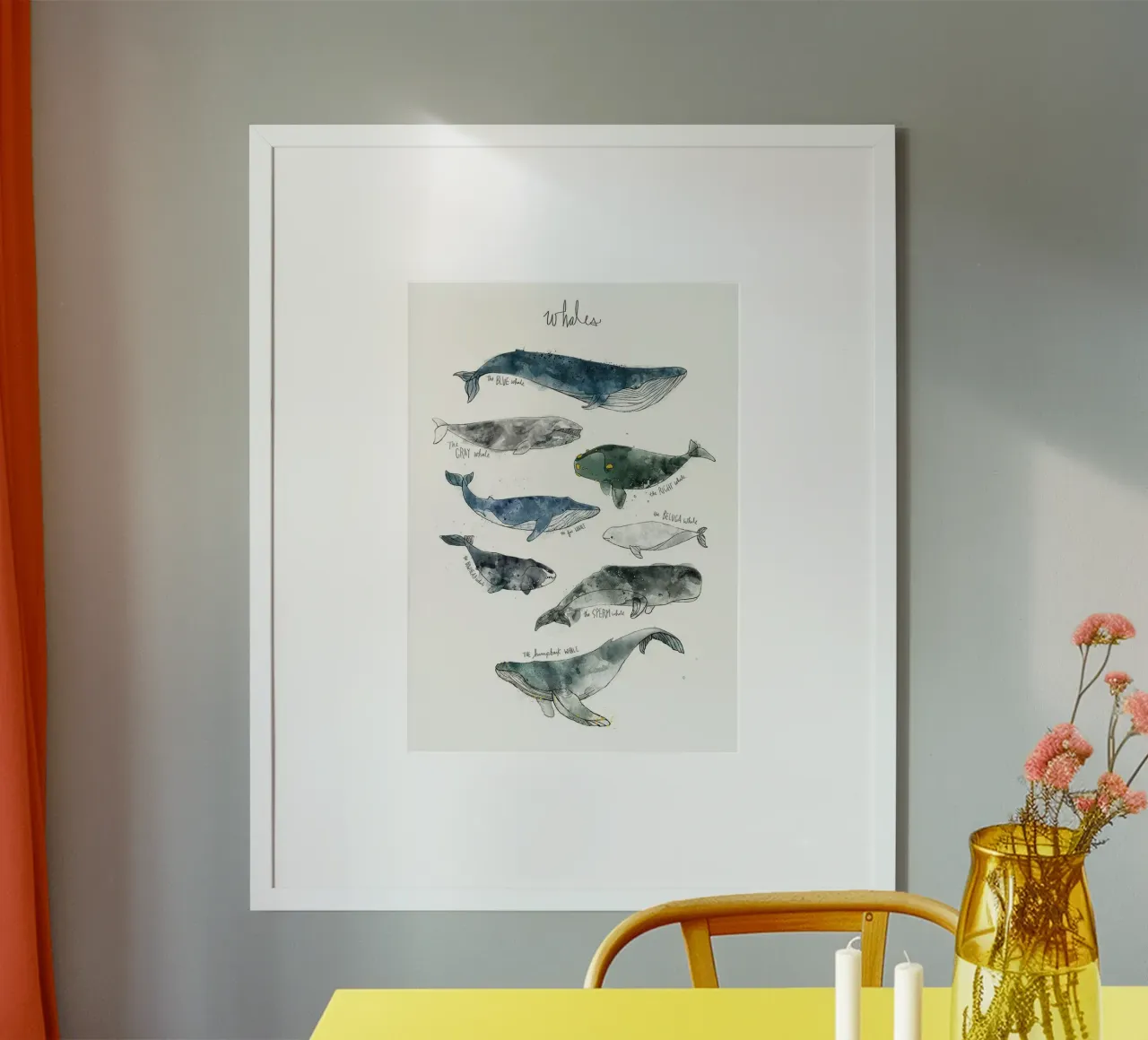 megattera creature dell'oceano amy hamilton poster con telaio in legno da kbm store