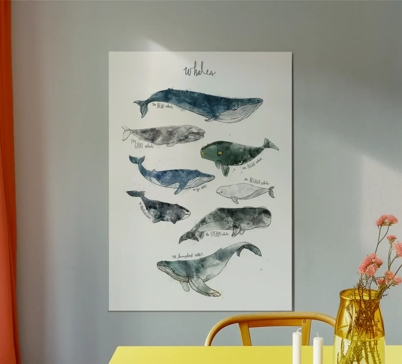 megattera creature dell'oceano amy hamilton poster con telaio in legno da kbm store