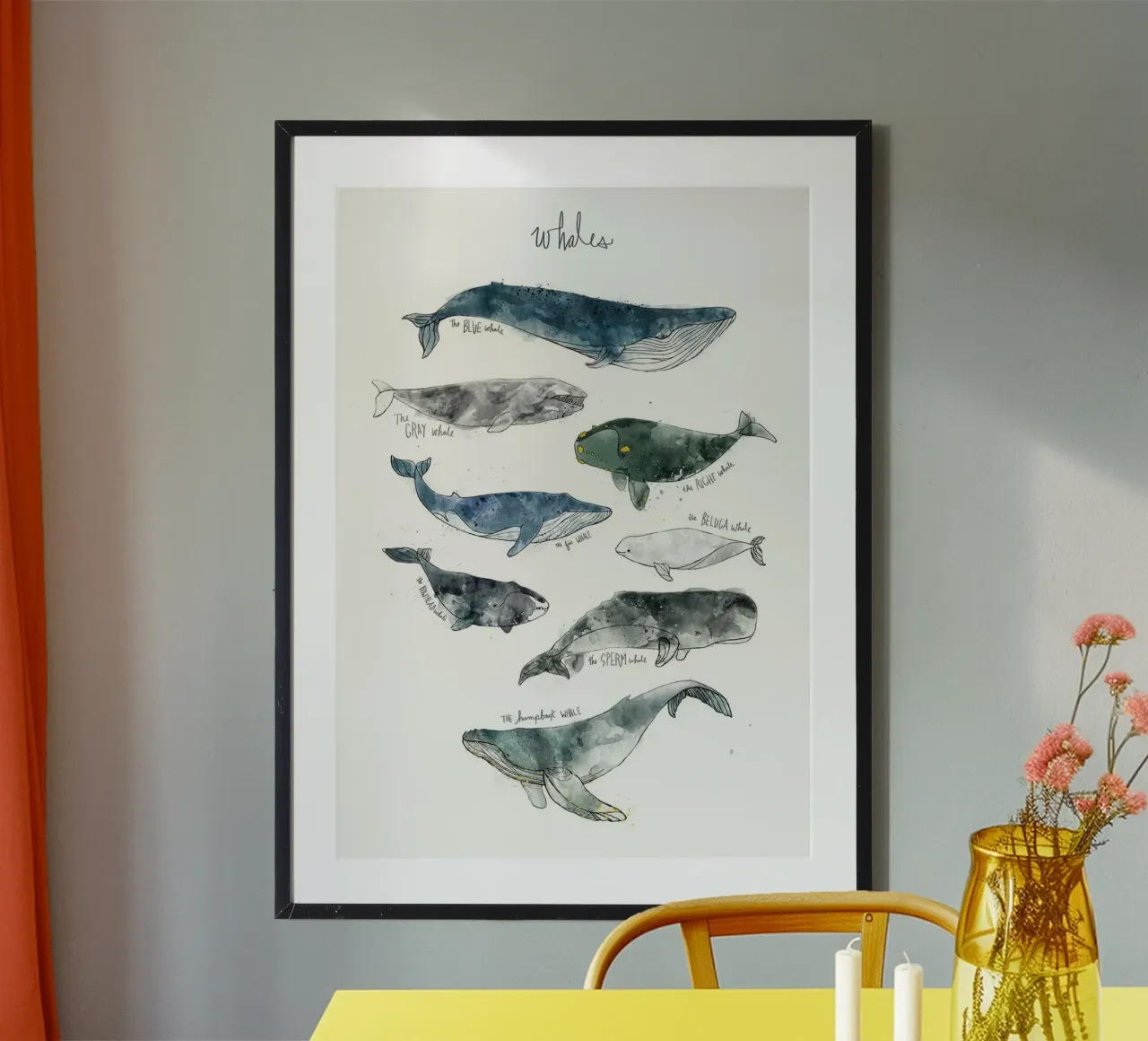 megattera creature dell'oceano amy hamilton poster con telaio in legno da kbm store