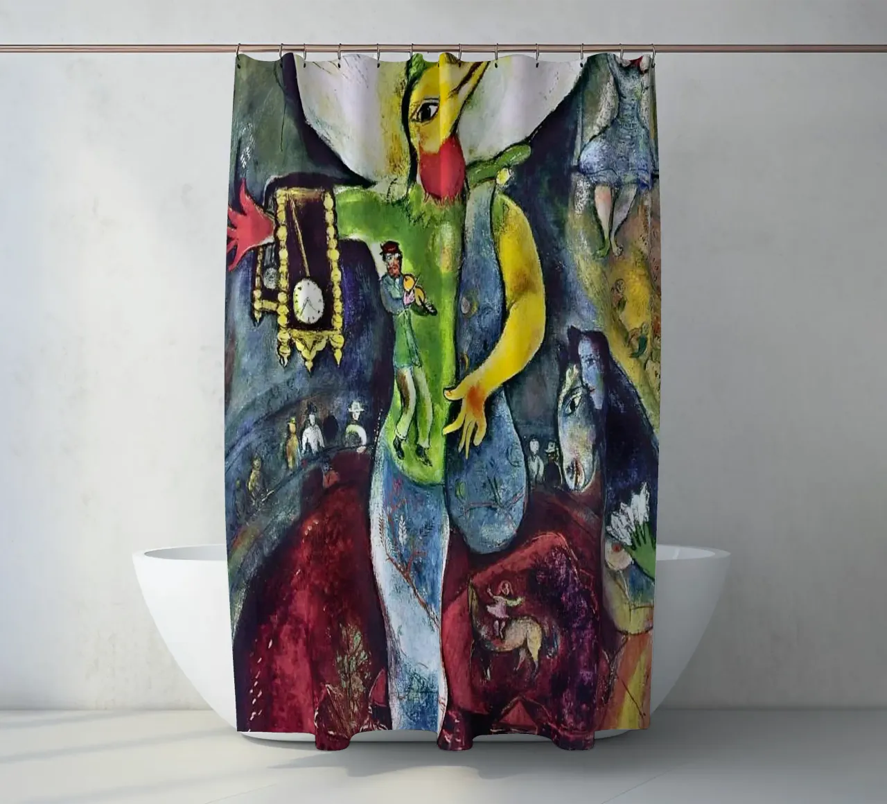 Der Gaukler, 1943 - von Marc Chagall Duschvorhang von DuncanBennett shop