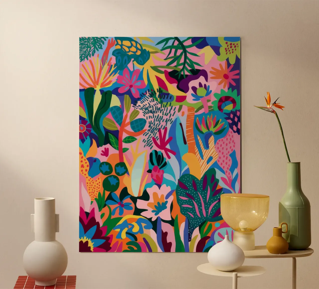 Canzone del giardino lussureggiante poster con telaio in legno da Zep Layers