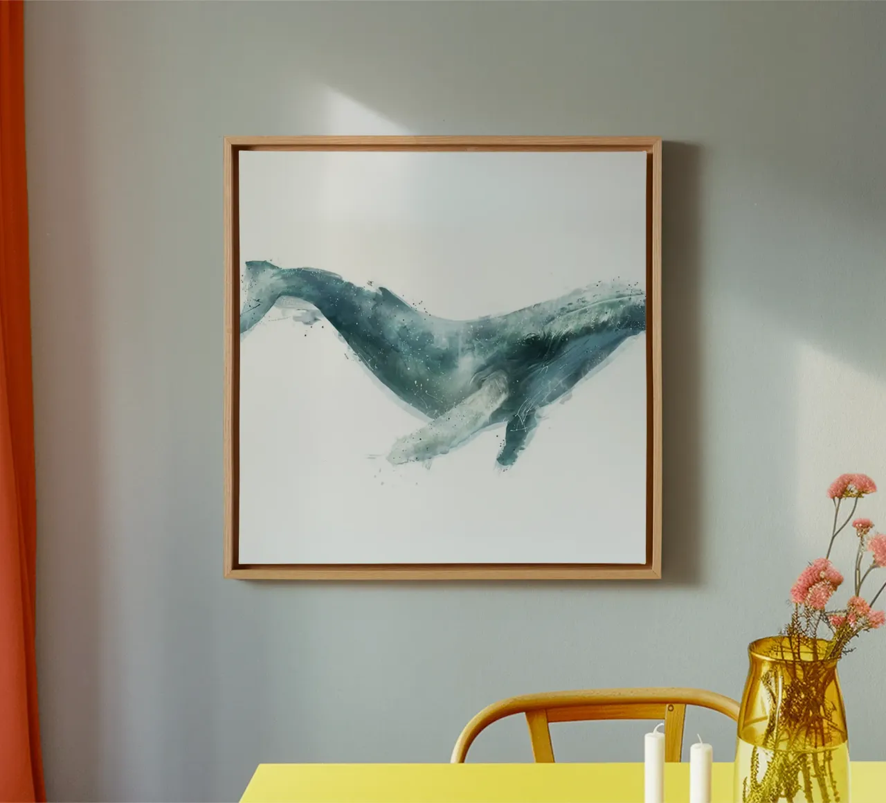 mammifero balena poster amy hamilton tela con Cornice a cassetta da kbm store