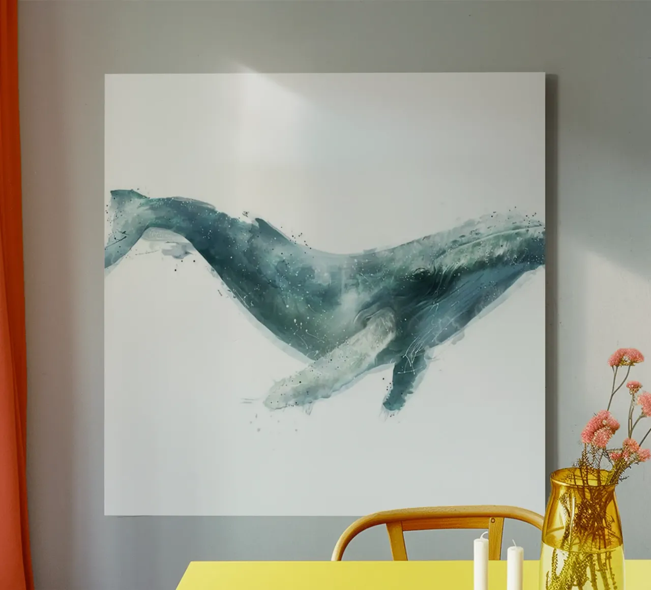 mammifero balena poster amy hamilton tela con Cornice a cassetta da kbm store