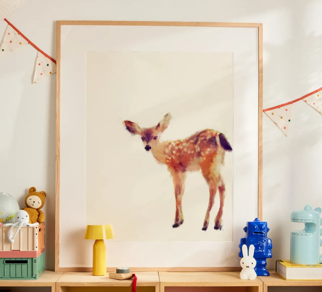 cervi selvatici arte amy hamilton poster con telaio in legno da kbm store