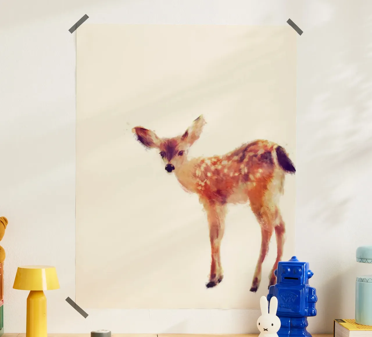 cervi selvatici arte amy hamilton poster con telaio in legno da kbm store