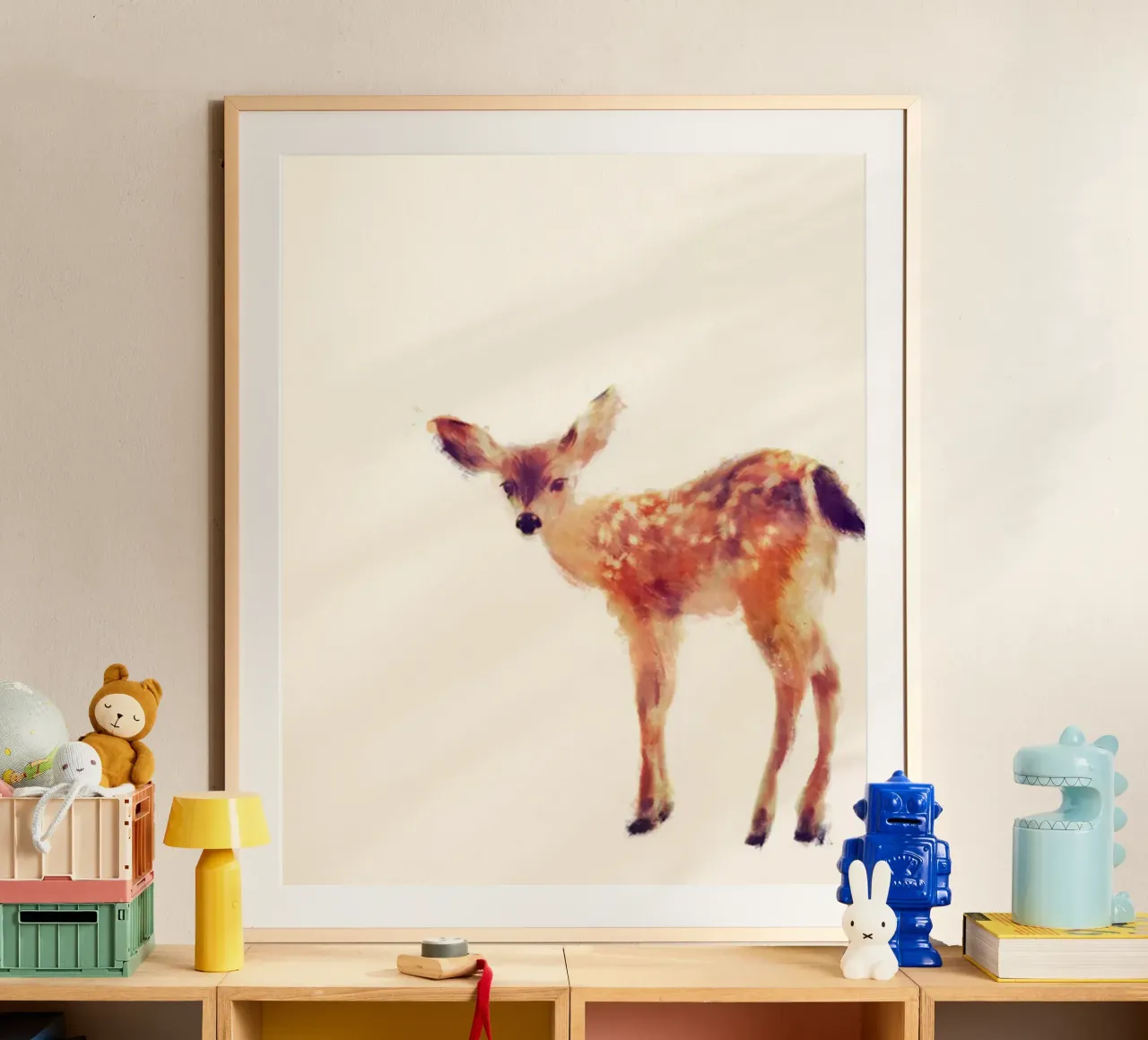 cervi selvatici arte amy hamilton poster con telaio in legno da kbm store
