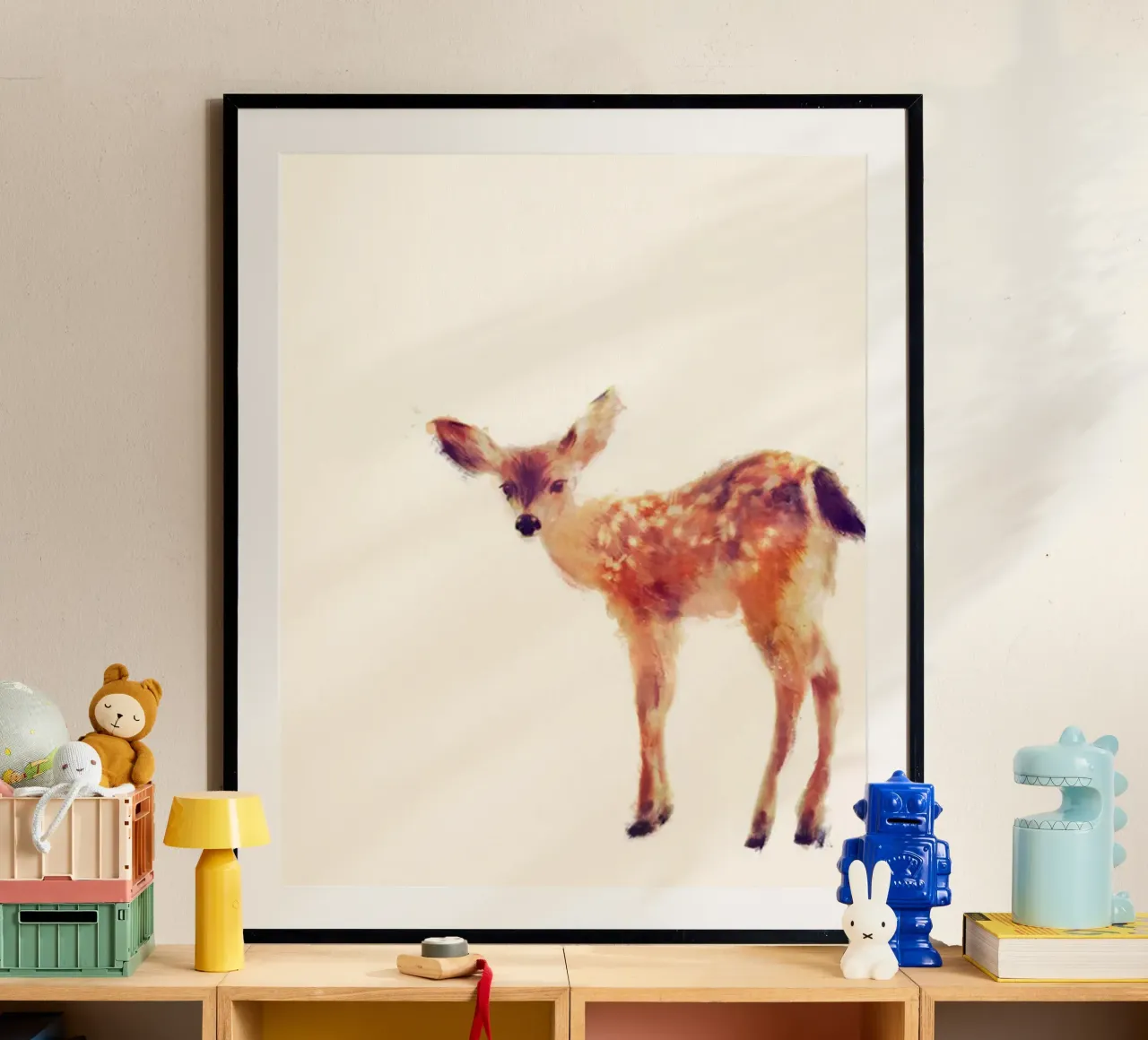 cervi selvatici arte amy hamilton poster con telaio in legno da kbm store
