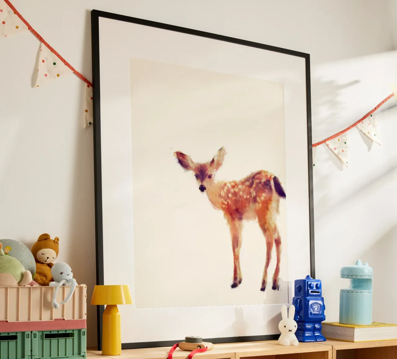 cervi selvatici arte amy hamilton poster con telaio in legno da kbm store