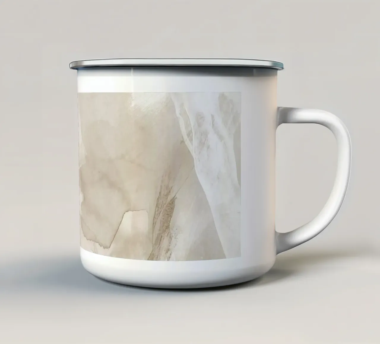 Pennellate di beige 5 tazza in smalto da NouveauPrints