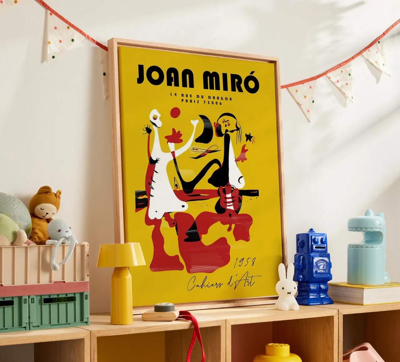 Joan Miro Retro Vintage tela con Cornice a cassetta da DuncanBennett shop