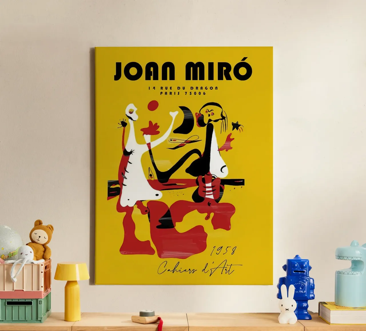Joan Miro Retro Vintage tela con Cornice a cassetta da DuncanBennett shop