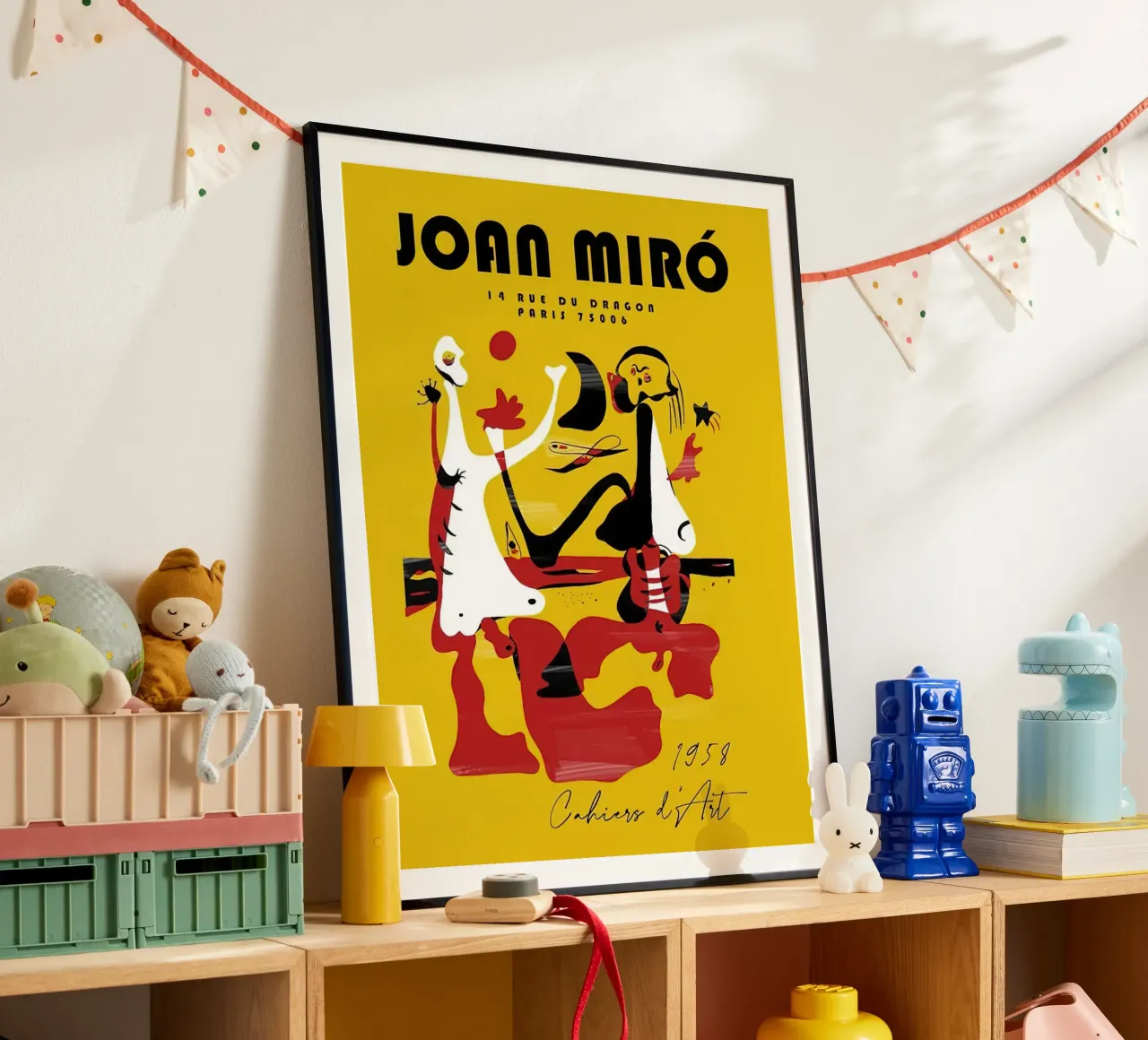 Joan Miro Retro Vintage poster con telaio in legno da DuncanBennett shop